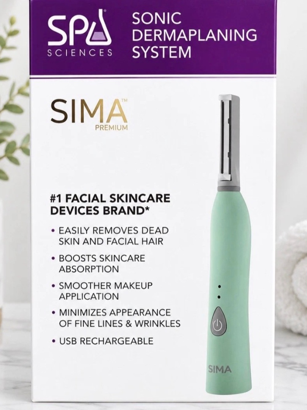SPA SCIENCES - SIMA Patented Dermaplane Razor for Women Face – Painless 2-in-1